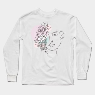 abstract lady, line art woman Long Sleeve T-Shirt